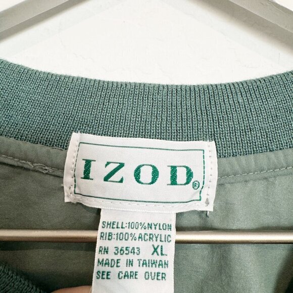 Izod Vintage V-Neck Pullover Nylon Golf Windbreaker Shirt Top Embroidered Vtg XL - Picture 6 of 7